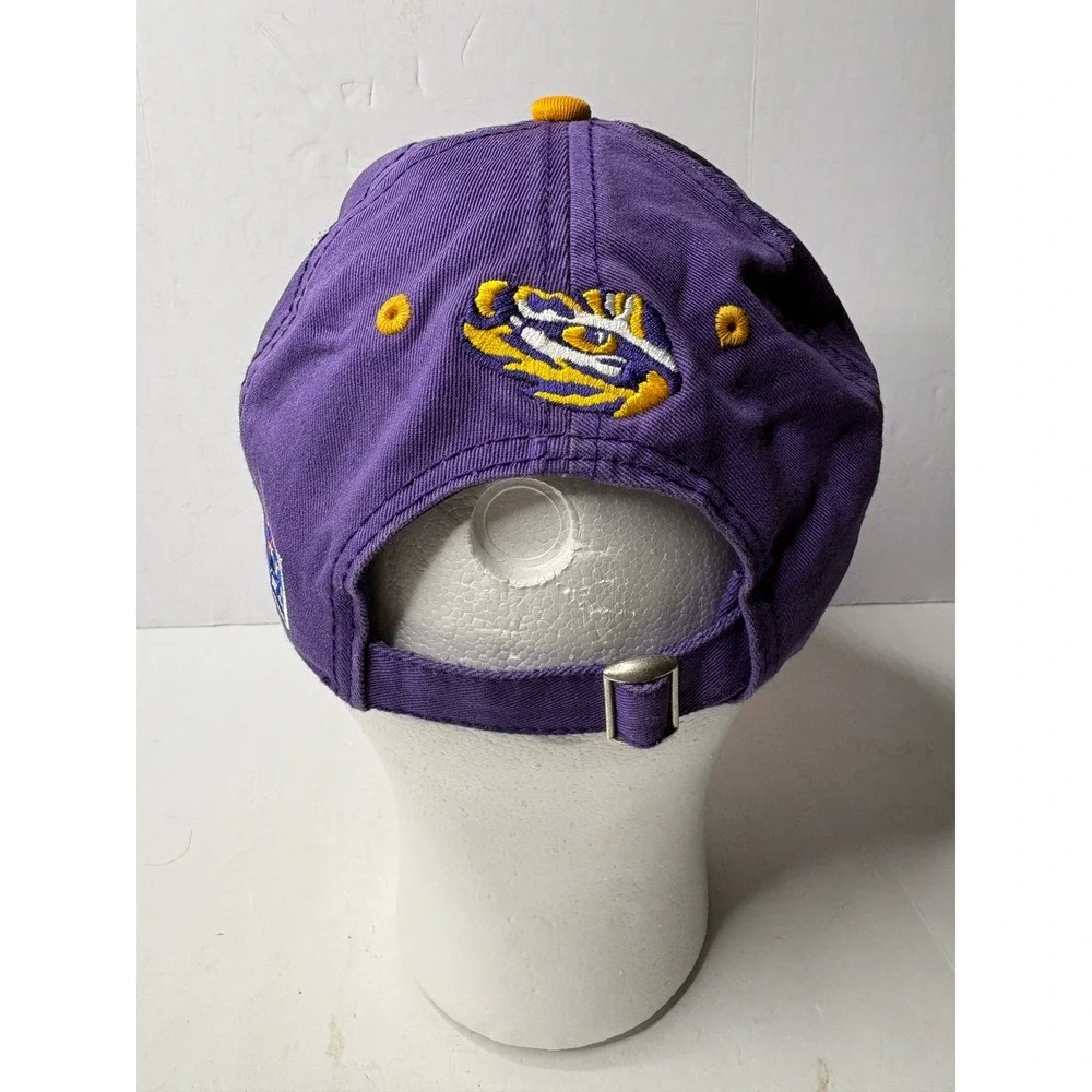LSU Tigers The Game Purple Adjustable Strapback Baseball Hat Cap Yellow Logo OSF